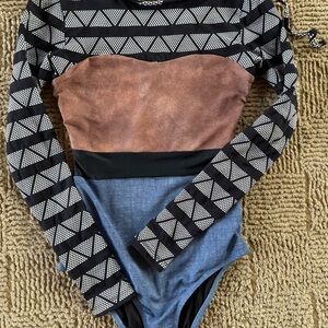 Seea Geometric Patterned Surf One Piece Swimsuit